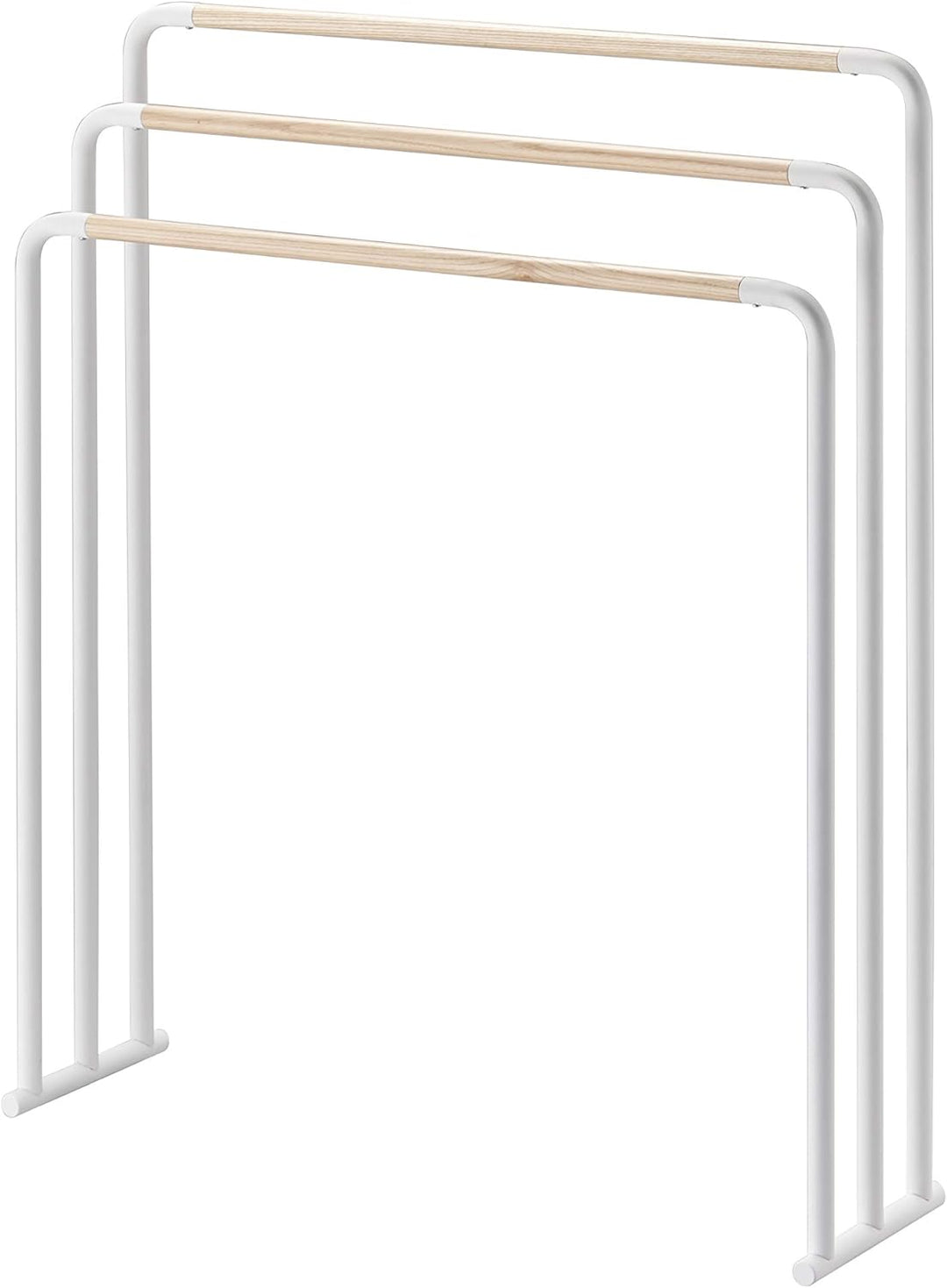Yamazaki 7467 PLAIN Bath Towel Hanger, white, Steel / Wood, 70 x 19 x 83 cm Weiss, Weiss