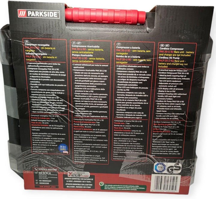 PARKSIDE Akku-Kompressor PAK 20-Li B2/ Luftpumpe PALP 20-LI B2 X-20-V Team Serie (ohne