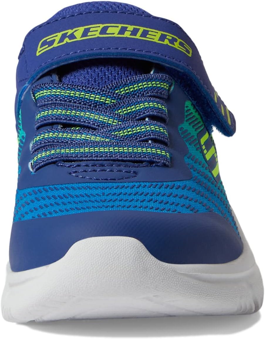 Skechers Jungen 405037l Lmcc Sneaker 27 EU Blue Yellow Textile Navy Synthetic Trim, 27 EU Blue Yello