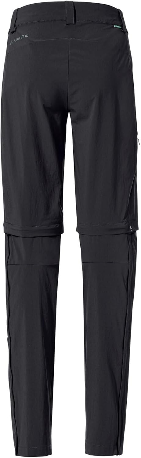 VAUDE Wanderhose Damen Zip-off Farley Stretch III, schwarz - Grösse 48 Lang, wasserdichte Outdoorhos