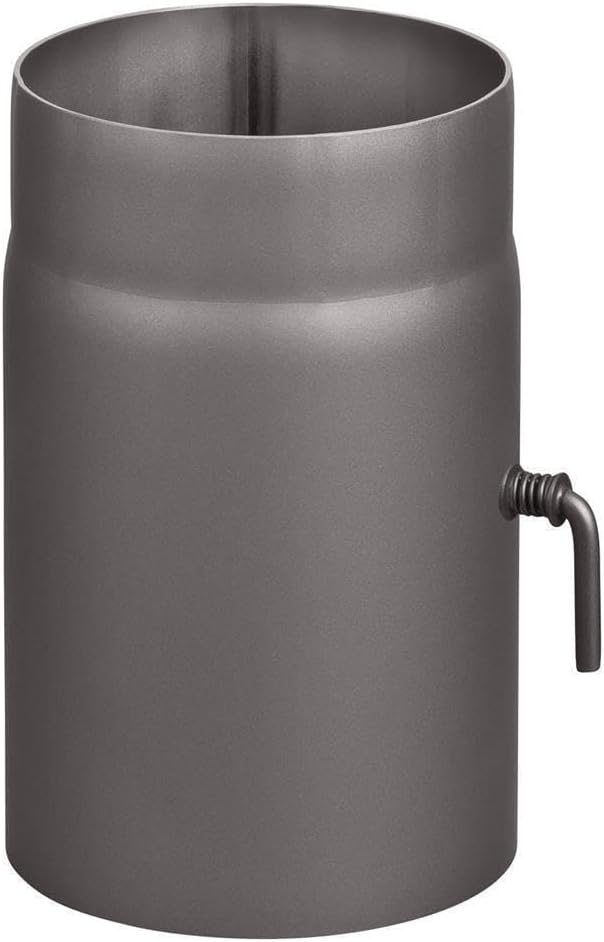 Rauchrohr Ø150mm Rohrelement 250mm mit Drosselklappe gussgrau Ofenrohr Kaminrohr Rauchrohr 250mm mit