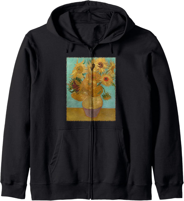 Vase mit 12 Sonnenblumen von Vincent van Gogh Kapuzenjacke
