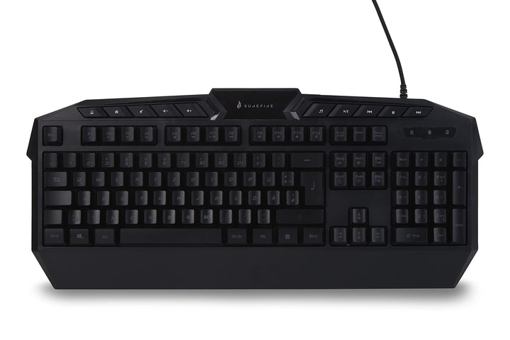 SureFire Kingpin Gaming Tastatur, Gaming Multimedia Keyboard mit programmierbarer LED-Hintergrundbel