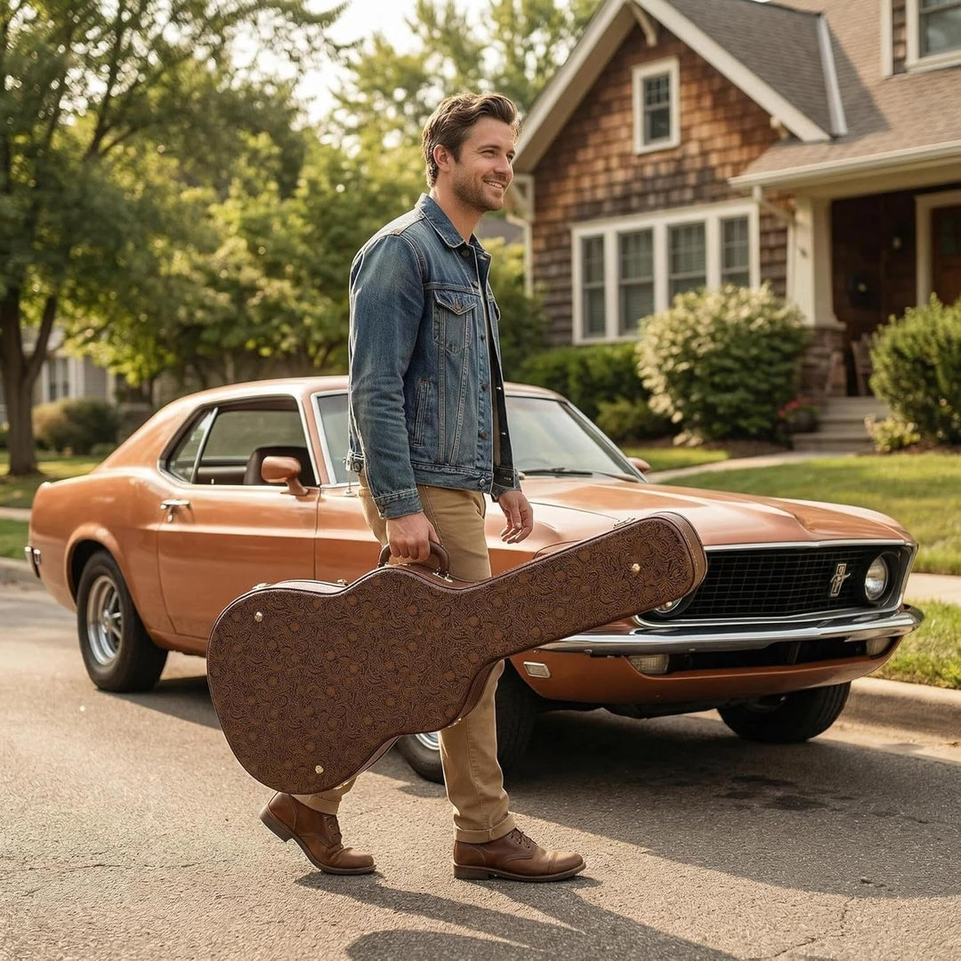 Crossrock Designer Serie – Universelles Holzetui für Gibson Acoustic J45 und Martin Dreadnought Gita