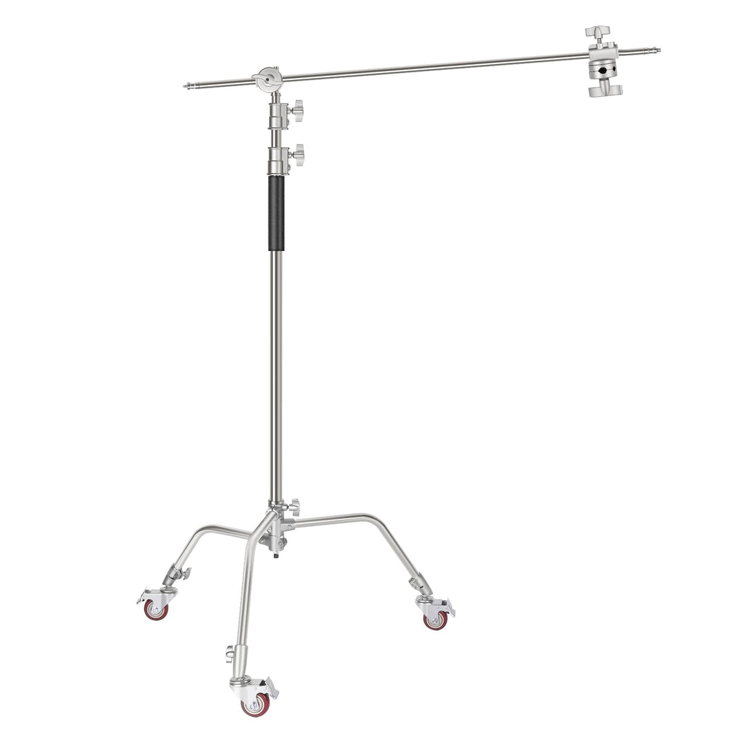 NEEWER Pro 100% Metall C Ständer Lichtständer mit Rädern, max. Höhe 330 cm Verstellbarer Reflektorst