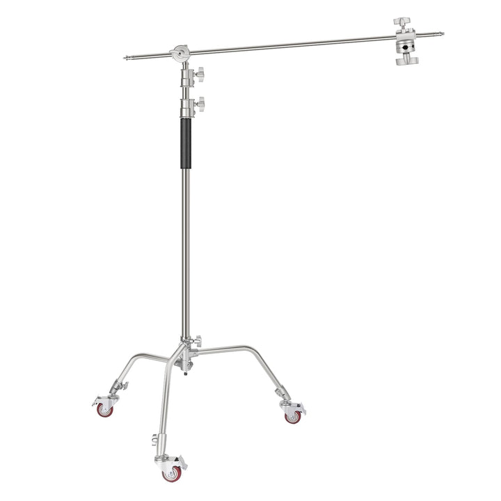 NEEWER Pro 100% Metall C Ständer Lichtständer mit Rädern, max. Höhe 330 cm Verstellbarer Reflektorst