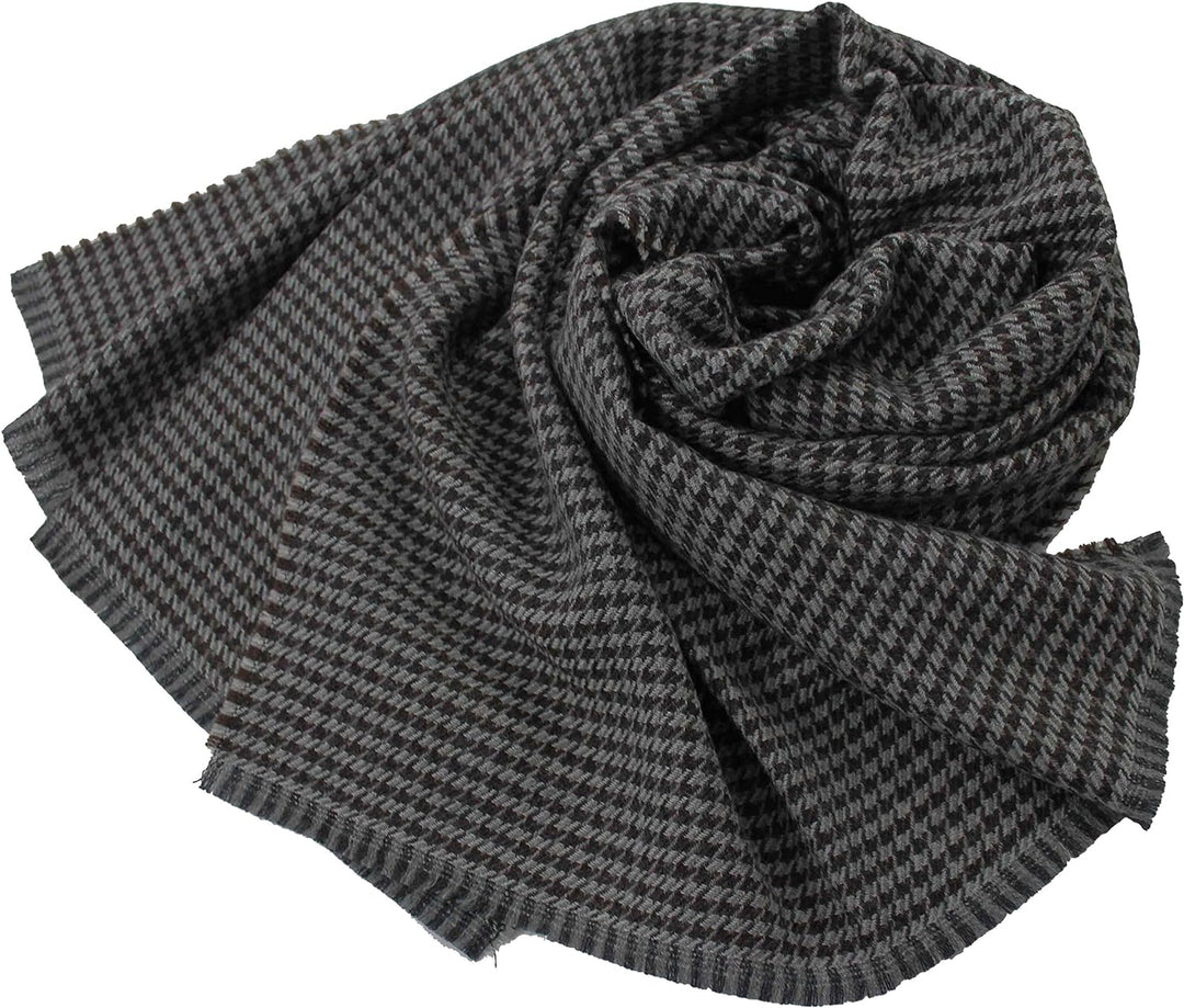 Rotfuchs Schal Webschal Hahnentritt modisch braun grau 100% Wolle (Merino) R-151