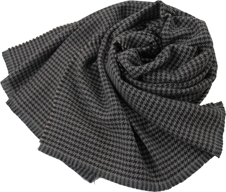 Rotfuchs Schal Webschal Hahnentritt modisch braun grau 100% Wolle (Merino) R-151