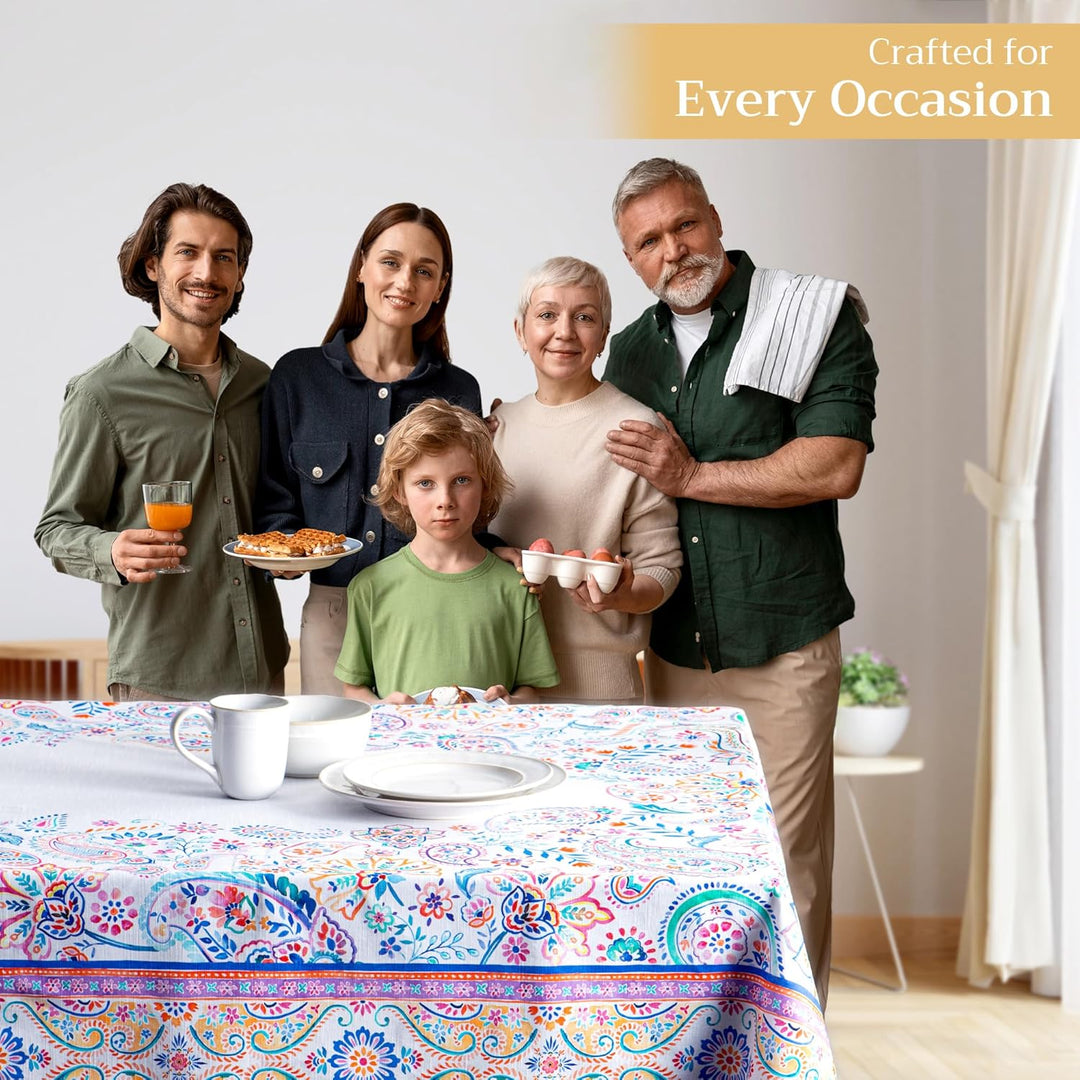 Maison d' Hermine Tischdecke 160cm x 220cm 100% Baumwolle, dekorative, waschbare, quadratische Tisch