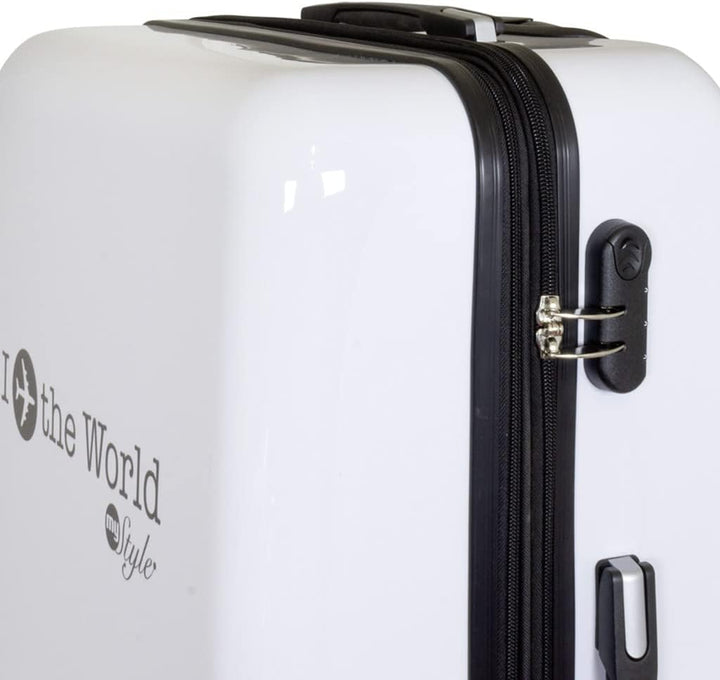 Trendyshop365 Reisekoffer Gross Hartschale mit Flugzeug Städtedesign Bedruckt 77cm 94 Liter 4 Rollen