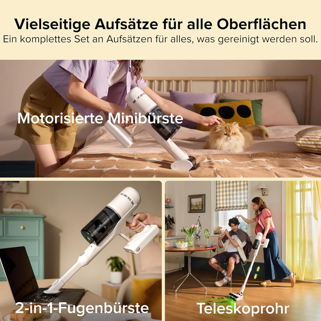 roborock H60 Hub Kabelloser Staubsauger mit 2L Auto-Empty Station, Ladestation, 60 Min. Abnehmbarer