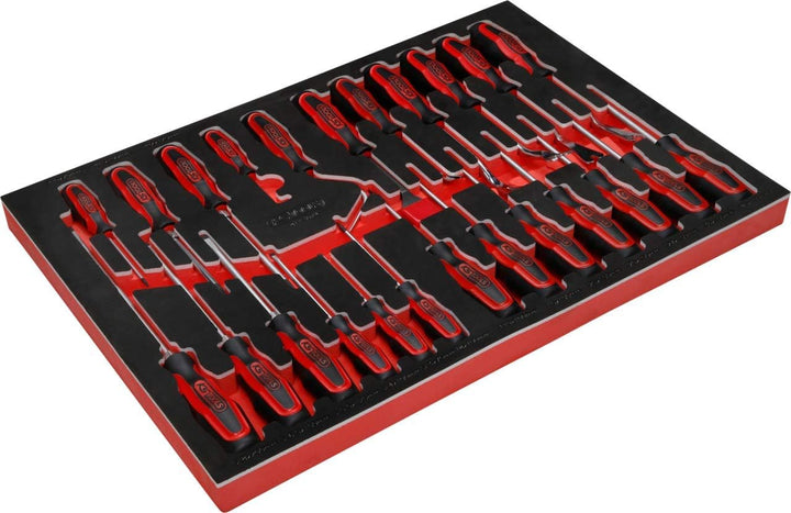 KS Tools 811.3024 Schraubendreher-Satz in Schaumstoffeinlage, 24-tlg