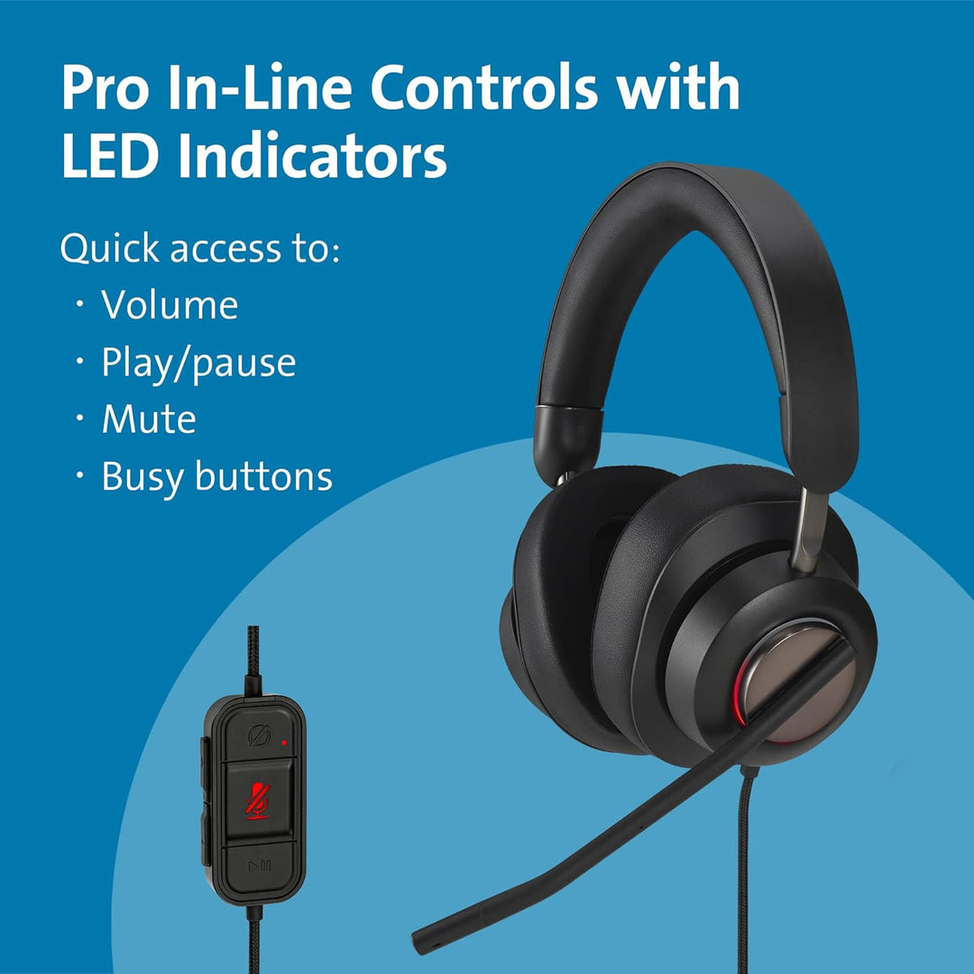Kensington H2000 Over-Ear USB-C Kopfhörer mit Mikrofon, Windows- und Mac-kompatibel, Noice Cancellin
