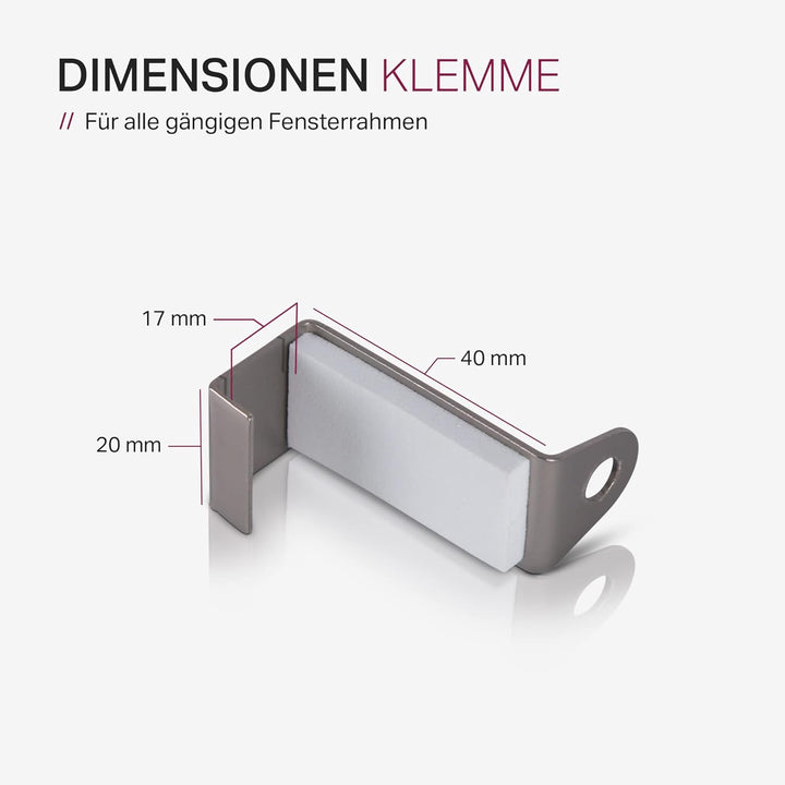 Bestlivings Spannvitrage, Gardinenstange - Metall - (40-60 cm - Silber) zum Spannen, Klemmstange Aus