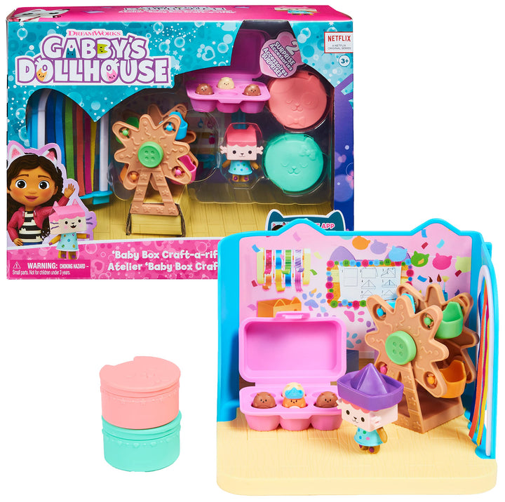 Gabby's Dollhouse Deluxe Raum, Craft-a-riffic-Room, Bastelzimmer mit Baby Box, 2 Möbelstücken und 2
