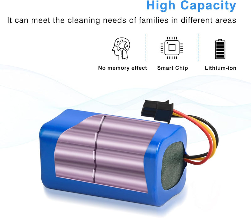 3000mAh Ersatzakku für 360 S5 S7 S7 Pro T90 Wiederaufladbarer 14.4V Li-ion Akku Batterie Staubsauger