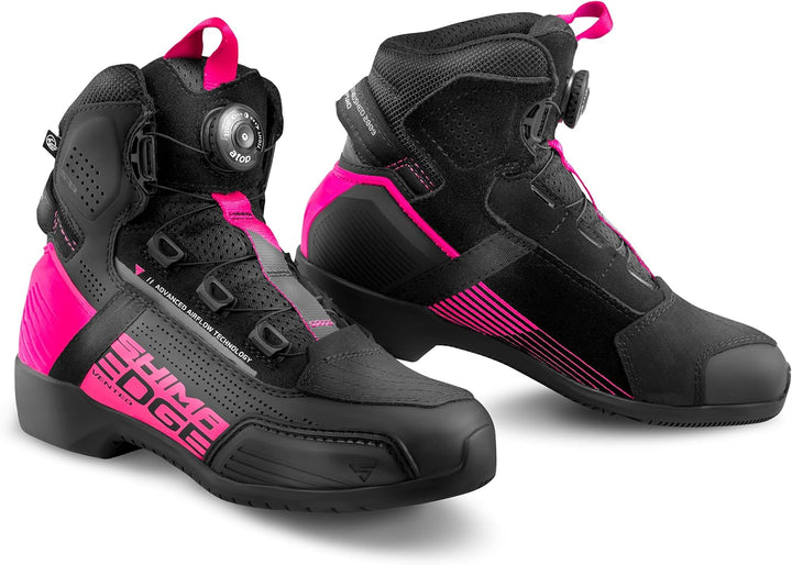 SHIMA EDGE VENTED Motorrad Schuhe Damen Leder Belüftet Motorradstiefel Protektoren Leder ATOP Rutsch