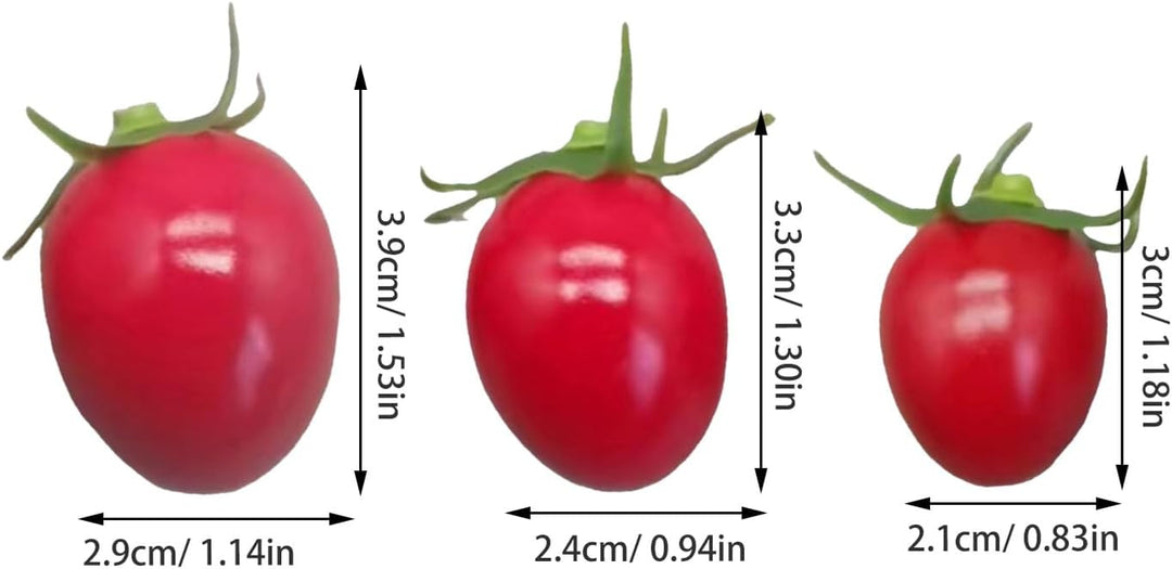 Garneck 24 Stück Künstliche Kleine Tomaten Mini Kirschtomaten Künstliche Kirschtomaten Deko Obst Und