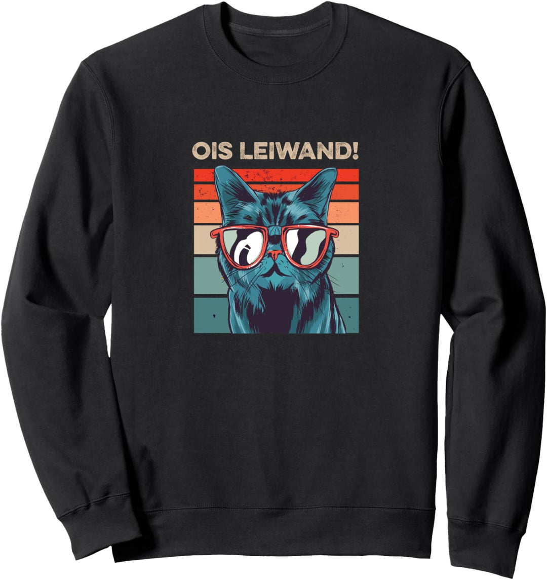 Lustiges Katzen Design mit Katze mit Sonnenbrille Sweatshirt