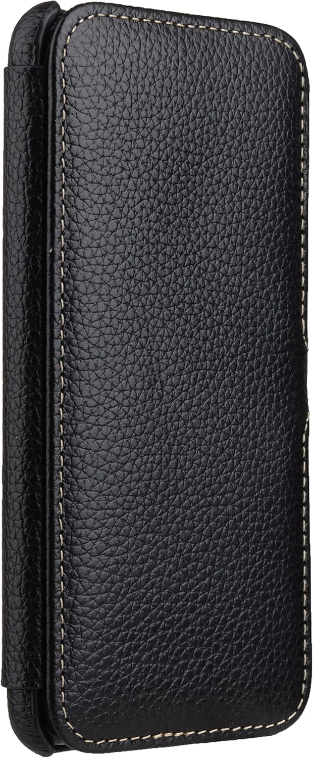 STILGUT Book Case kompatibel mit Google Pixel 4a 4G Hülle aus Leder mit Clip-Verschluss, Lederhülle,