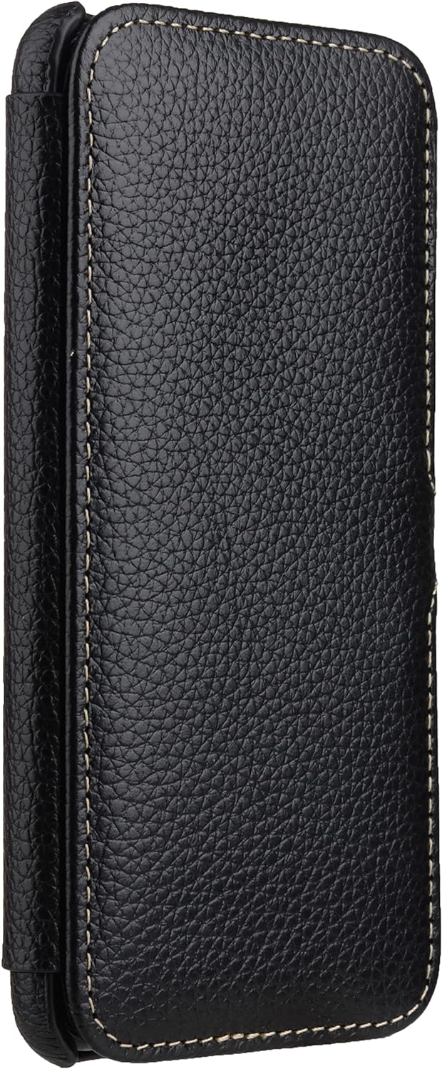 STILGUT Book Case kompatibel mit Google Pixel 4a 4G Hülle aus Leder mit Clip-Verschluss, Lederhülle,