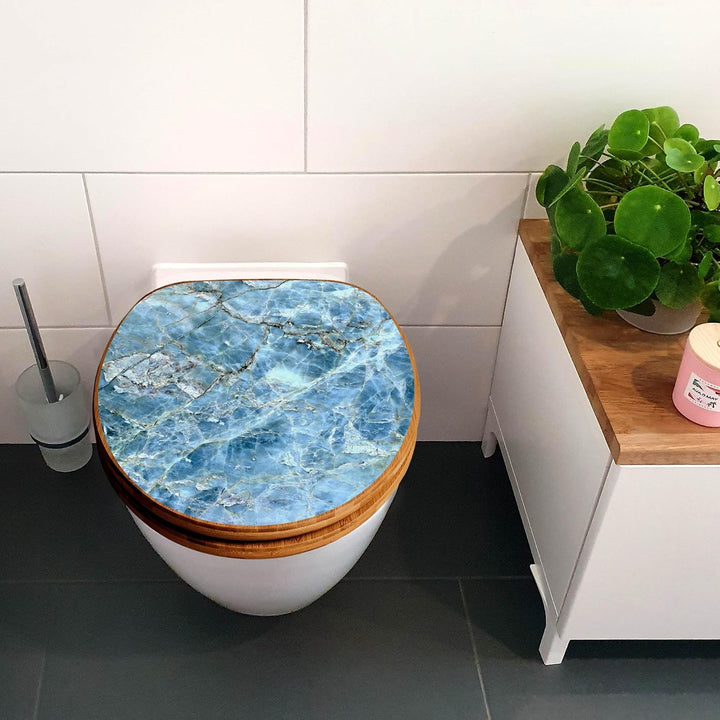 banjado Design WC Sitz Bambus Absenkautomatik 45,8x37,5cm - Toilettendeckel mit Absenkautomatik Holz