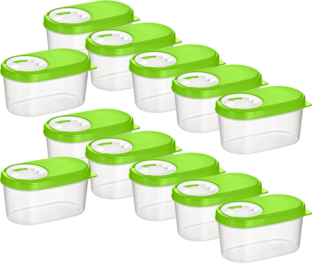 Kigima Schüttdosen 0,14L 12er Set Grün – Vorratsdosen mit Deckel luftdicht – Schüttdose für Gewürze