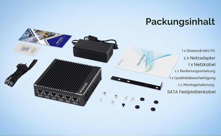 Micro-Firewall Device: Intel J3700 quad-core fanless mini-PC with 4 ports, Intel 2.5 GbE i226 Gigabi