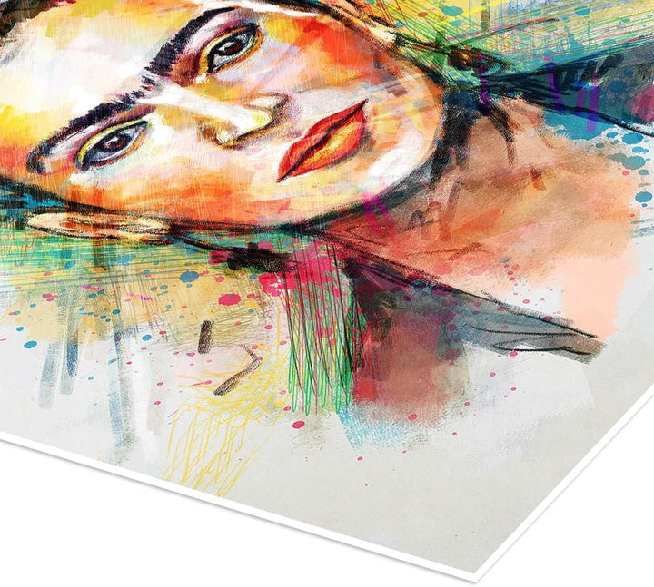 Frida Kahlo Flower Pop Poster von Tracie Andrews Wandbilder für jeden Raum 60 x 80 cm Geschenkideen