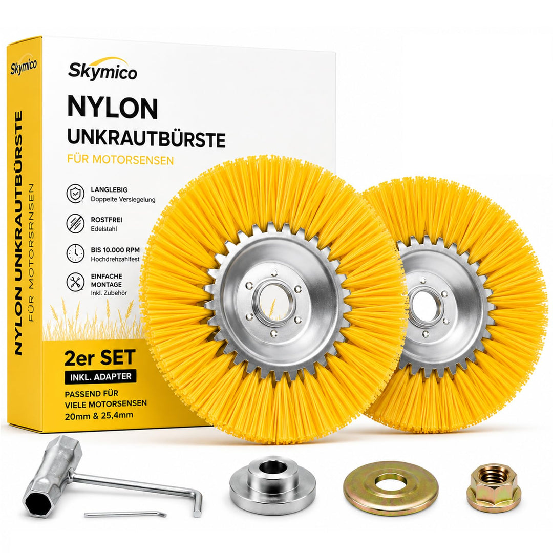2 Stücke Kegelbürste, Unkrautbürste 25,4 mm Öffnung, Nylon-Borsten, Nylonbürste, schonende Wildkraut
