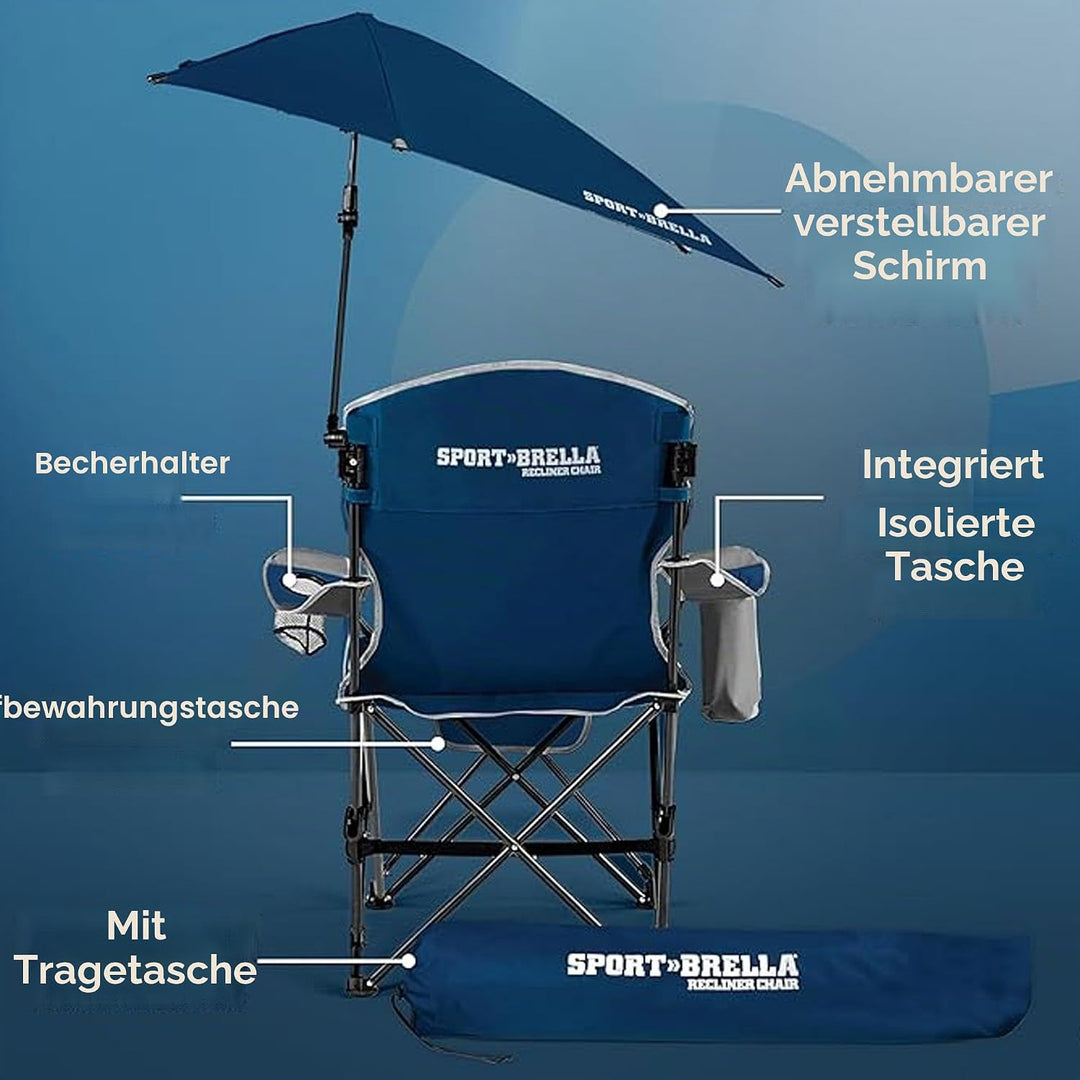 Sport-Brella Tragbarer Strandstuhl mit Kühlfach - Leichter Klappstuhl für Camping, 76 cm, 1 Stück, I