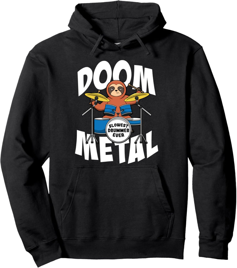 Doom Metal Faultier Metaller Spruch Kinder Metalhead Pullover Hoodie