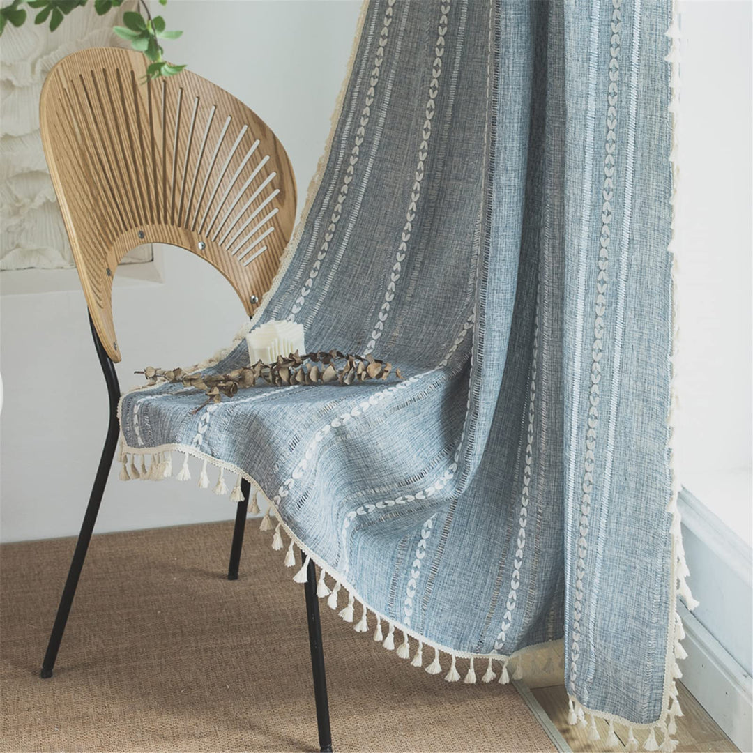 Sutuo Home Boho-Vorhänge für Schlafzimmer, Wohnzimmer, Küche, halbverdunkelnd, französisches Landhau