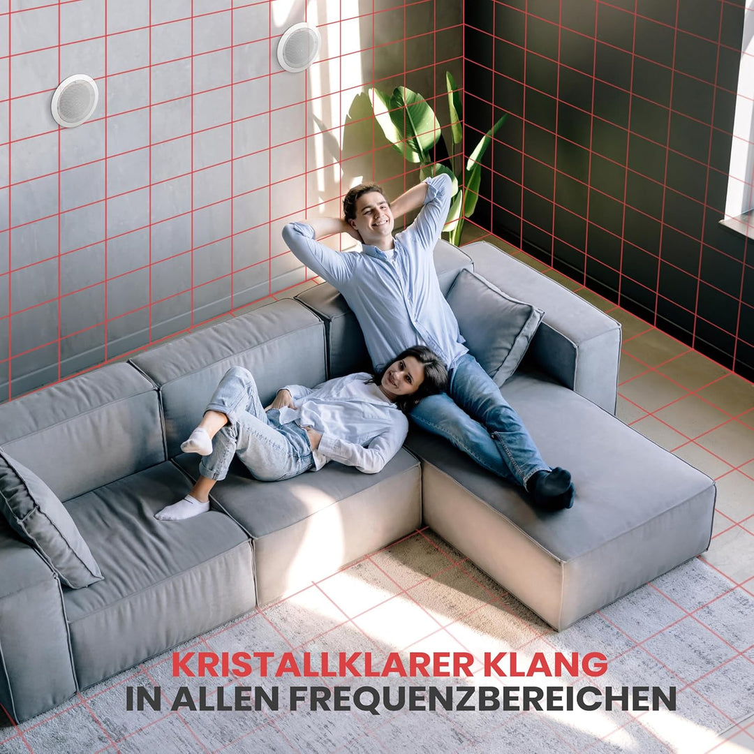 PYLE AUDIO INC PDIC81RD 8 Zoll 2-Wege-Flush Mount Unterputzkabel Einbau-Lautsprecher zur Montage an