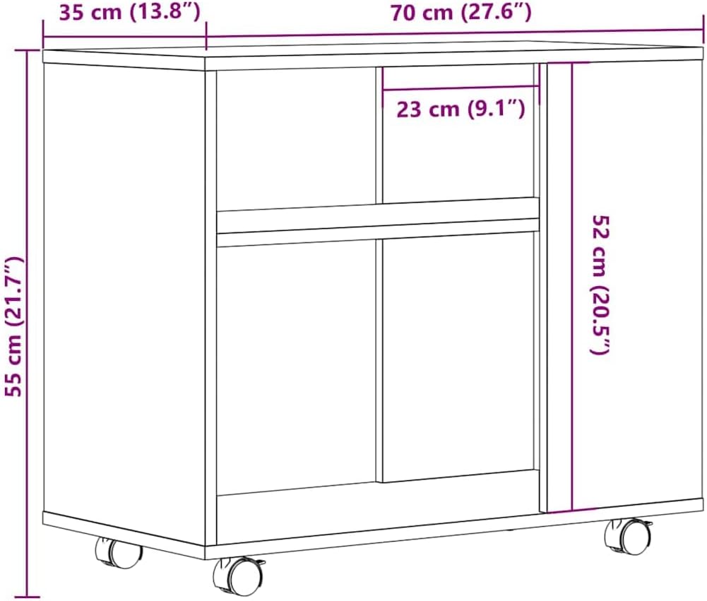 vidaXL Beistelltisch Altholz-Optik 70x35x55 cm Holzwerkstoff, Ablagetisch, Sofatisch, Lampentisch, A