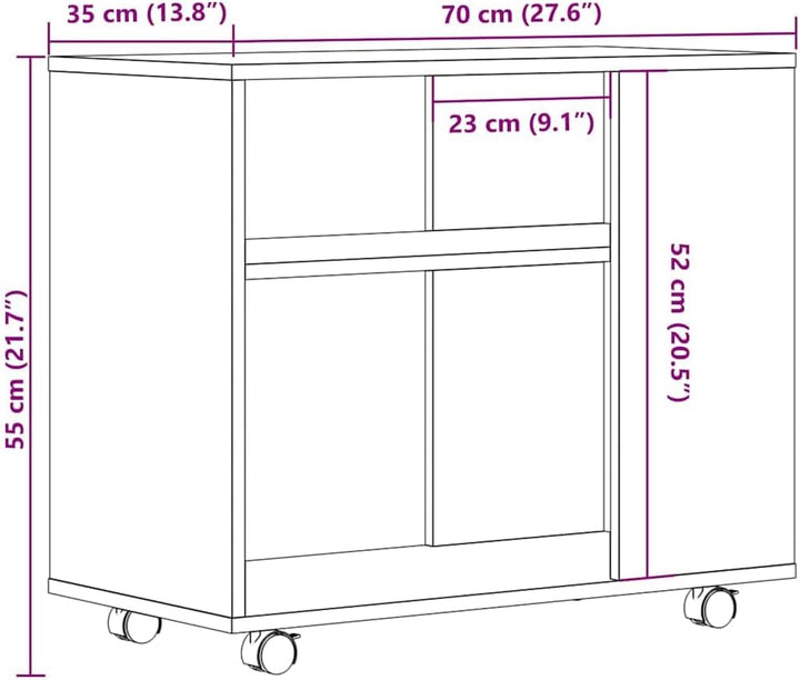 vidaXL Beistelltisch Altholz-Optik 70x35x55 cm Holzwerkstoff, Ablagetisch, Sofatisch, Lampentisch, A