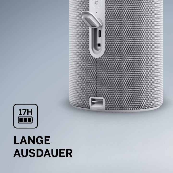 Loewe We. HEAR 2 Cool Grey, Bluetooth Lautsprecher, 60W, Wasserresistent, Tragbar, Aufladbar, 17h La