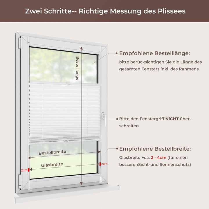 Plissee Klemmfix ohne Bohren, Weiss 95 x 120 cm (BxH), Faltrollo Plisseerollo mit Klemmträger, Jalou