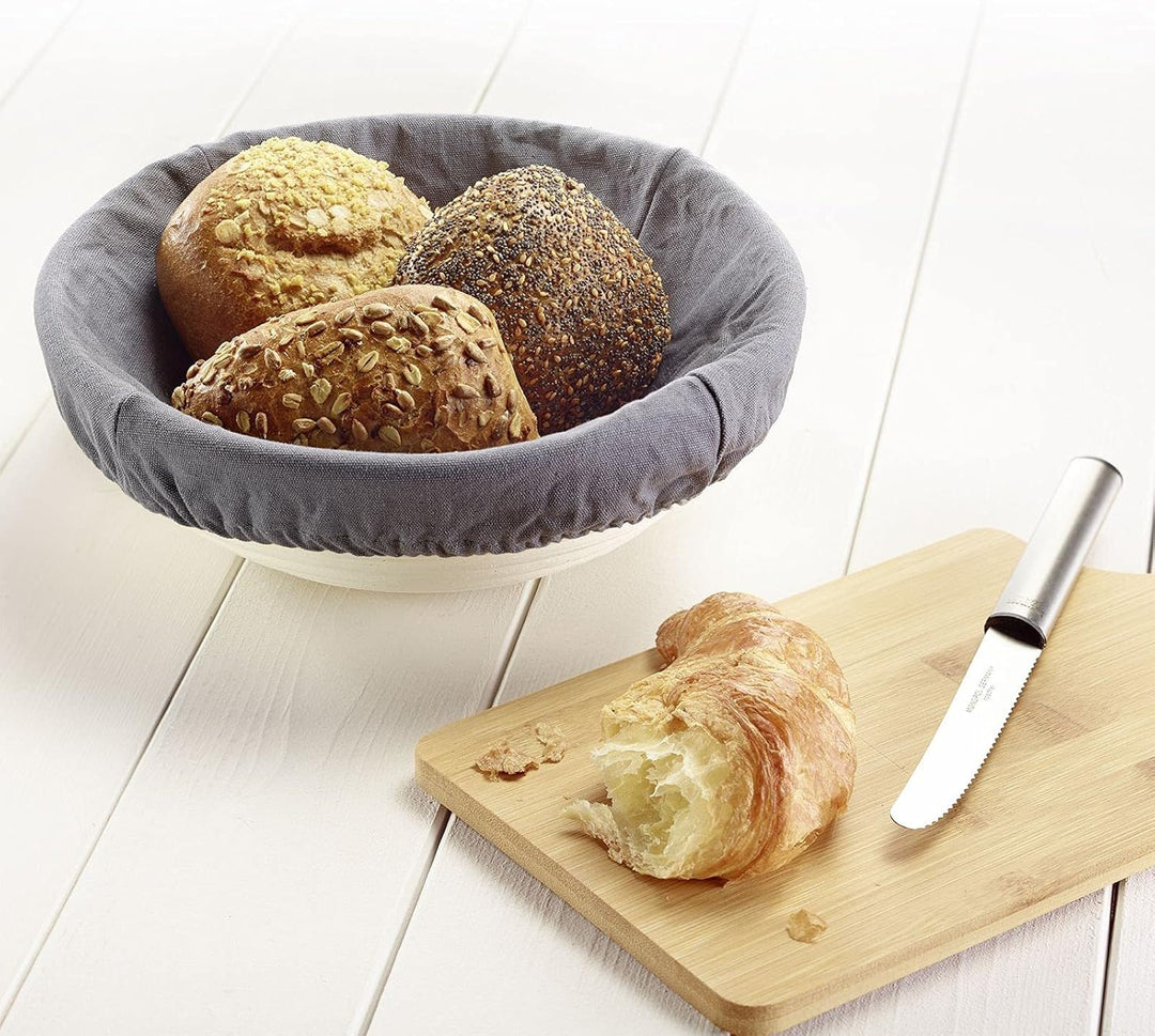 Westmark Bezug für Gärkörbchen, Für runde Körbchen, Ø: 20,5 cm, Baumwolle, Anthrazit, 3209226A Ø 20,