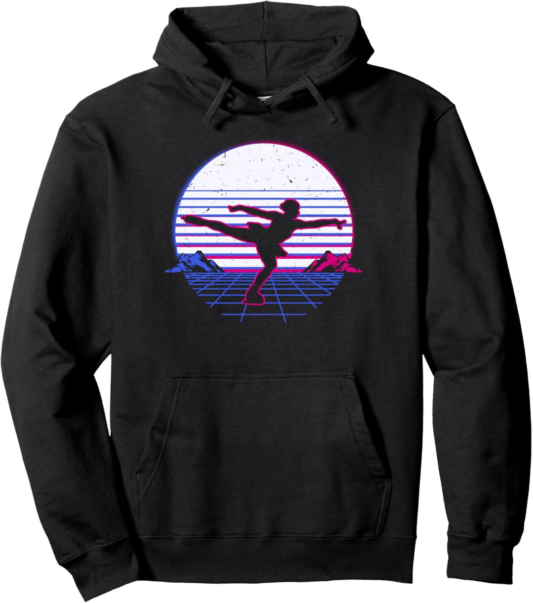 Eiskunstlauf Schlittschuh Retro Vintage Sunset Geschenk Pullover Hoodie