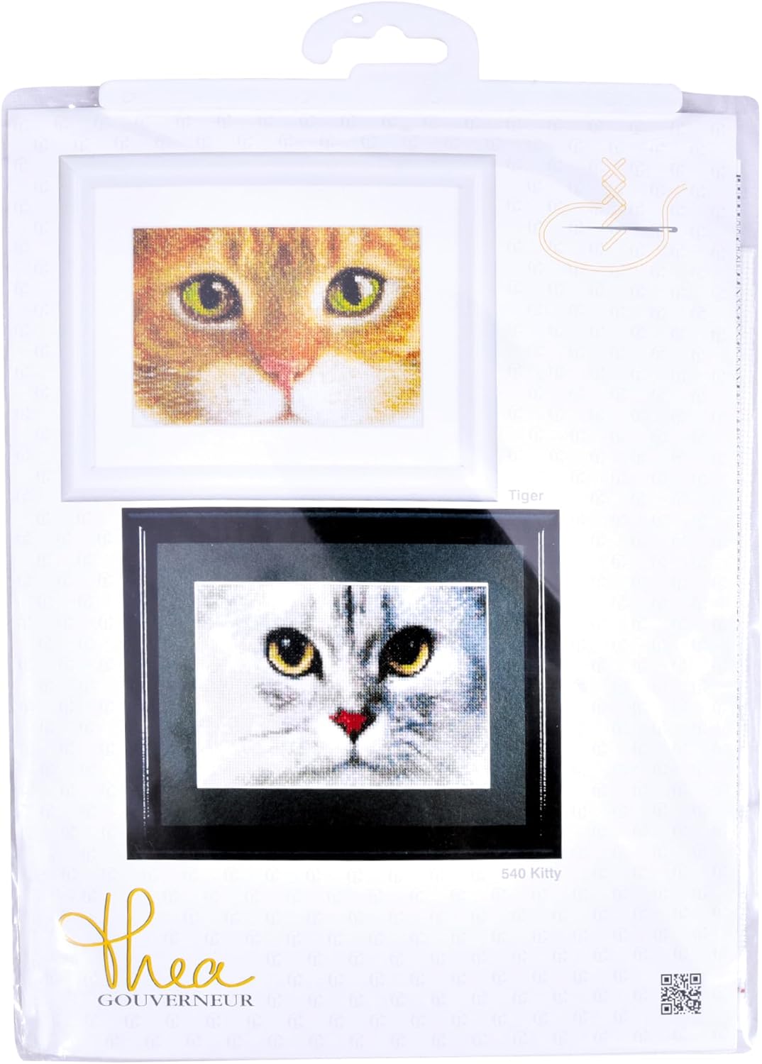 Thea Gouverneur - Kreuzstich-Set - Katzen Tijer + Kitty - Aida - 16 Count - Für Erwachsene - 540A, K