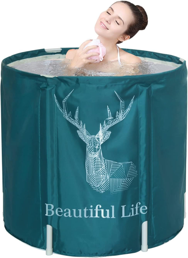 Sinbide Faltbare Badewanne, Erwachsene 70x65cm Round Klappbare Badewanne, Tragbare Badewanne für Spa