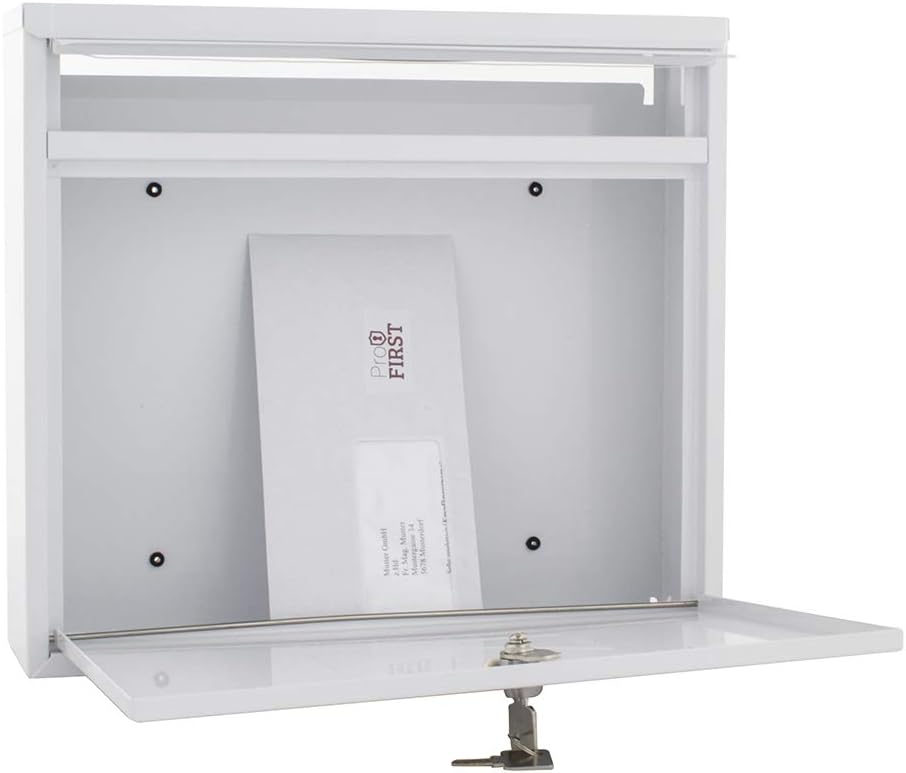 Profirst Briefkasten Mail PM 460 Zylinderschloss 2 Schlüssel Namensschildhalter beidseitiger Einwurf