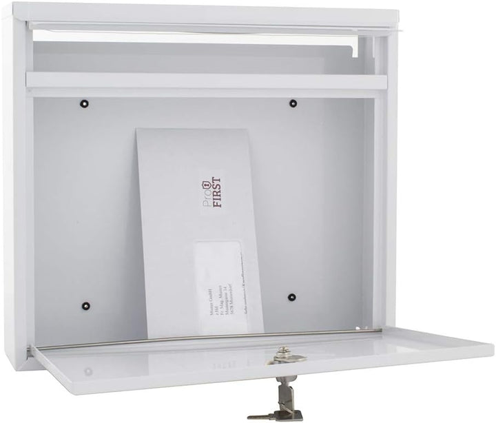 Profirst Briefkasten Mail PM 460 Zylinderschloss 2 Schlüssel Namensschildhalter beidseitiger Einwurf
