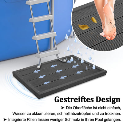 UISEBRT WPC Bodenelement Solardusche Garten Bodenplatte für Gartendusche Pooldusche Poolleiter Outdo