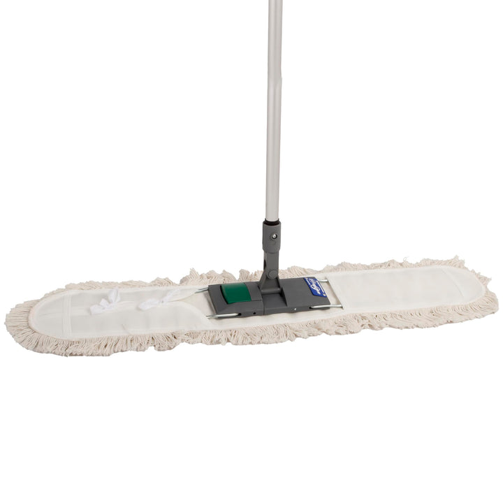 Profi Bodenwischer 80 cm, Wischmop Set mit Metallklapphalter | Effizientes Set mit Aluminium-Stiel u
