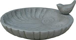 Hochwertige & Moderne Vogeltränke mit Vogel – Gross: Ø 37cm – Farbe: Grau - Winterfest – Dekoration