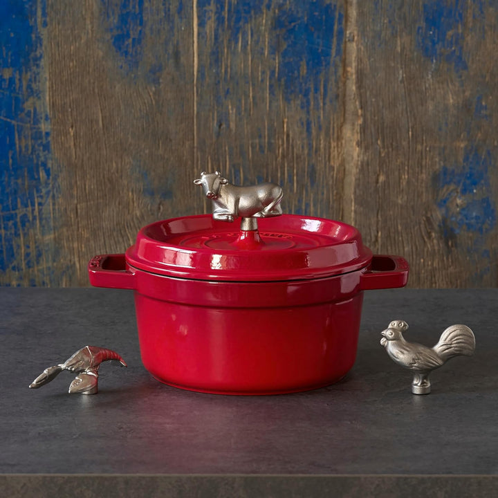 STAUB Gusseisen Bräter/Cocotte, Rund 22 cm, 2,6 L, Aromaregen Funktion, Für alle Herdarten geeignet,