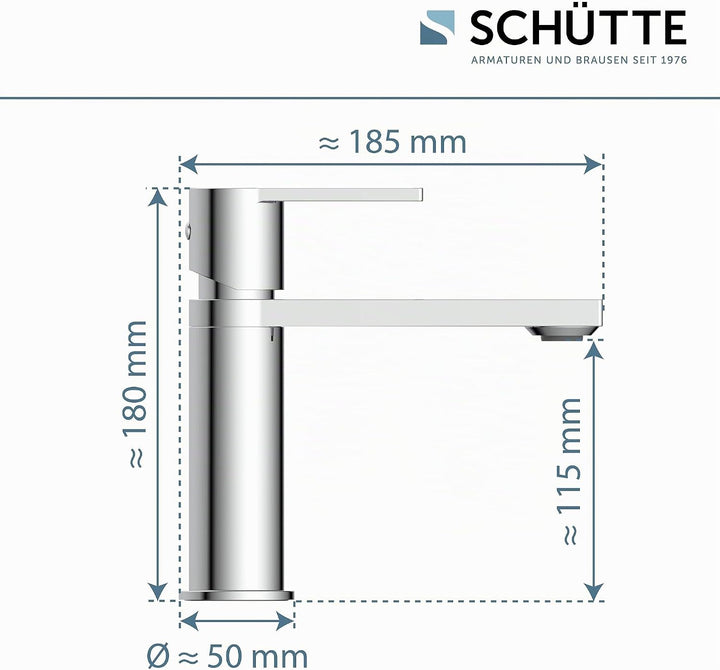 SCHÜTTE Waschtischarmatur MANHATTAN 33010, Wasserhahn Bad mit Ablaufgarnitur, Armatur Badezimmer, Ei