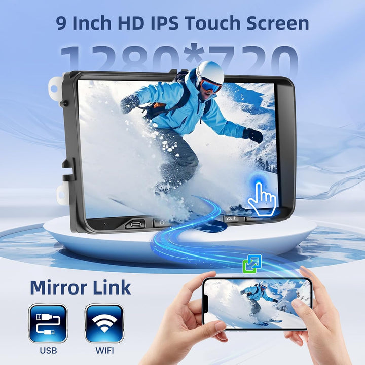 Hikity DAB/DAB+ [4+64GB] Android 15 Autoradio für VW Golf 5 6 Passat Polo Tiguan Touran Caddy Skoda